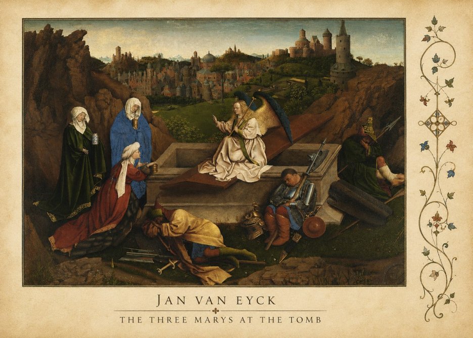 Jan van Eyck The Three Marys at the Tomb No4 - Póster