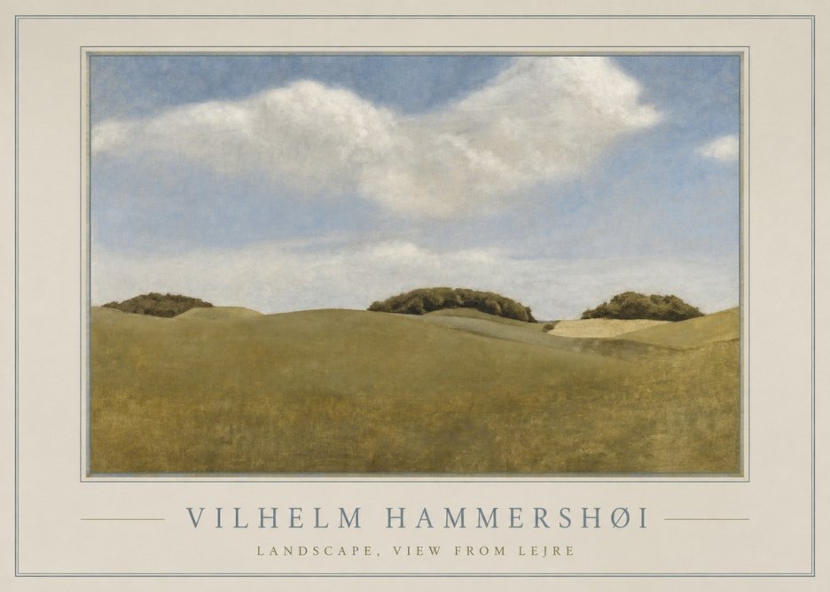 Vilhelm Hammershøi Landscape, View from Lejre No1 - Póster