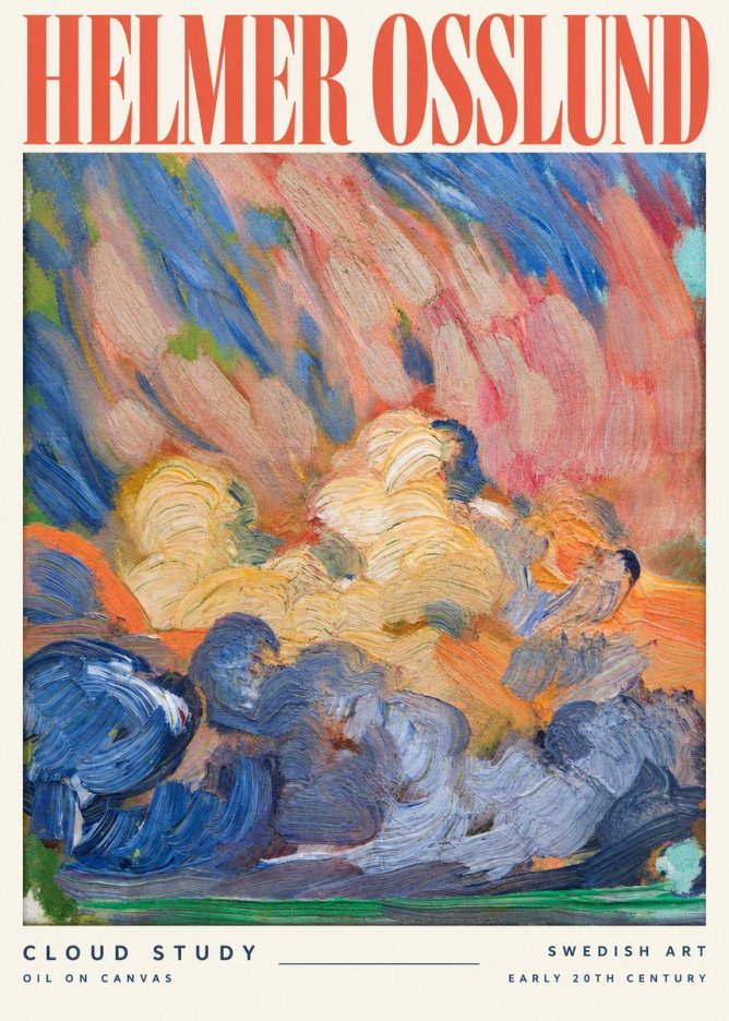 Helmer Osslund Sunset Clouds No3 - Póster