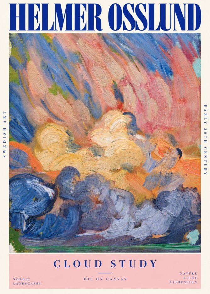Helmer Osslund Sunset Clouds No5 - Póster