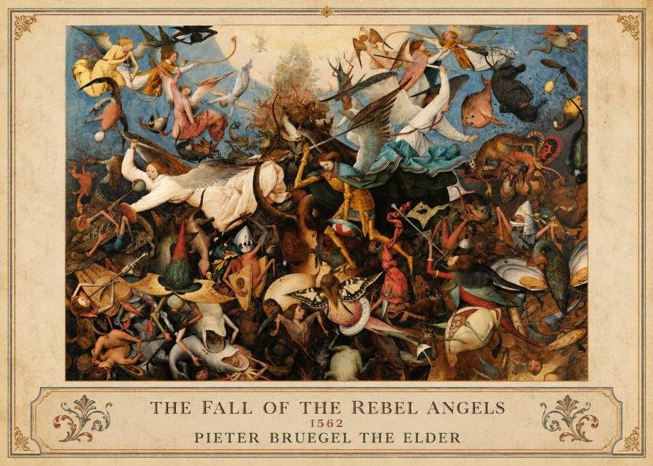 Pieter Bruegel The Fall of the Rebel Angels III No5 - Póster