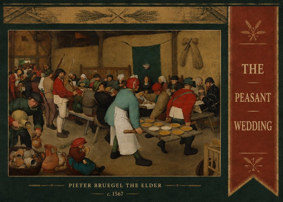 Pieter Bruegel The Peasant Wedding V No4 - Póster