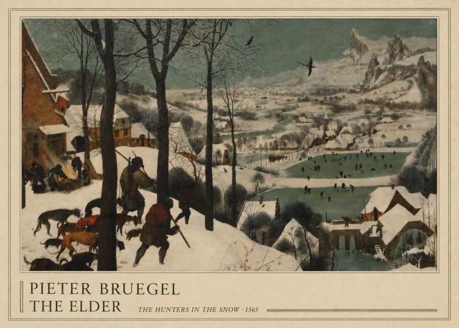 Pieter Bruegel The Hunters in the Snow II No4 - Póster