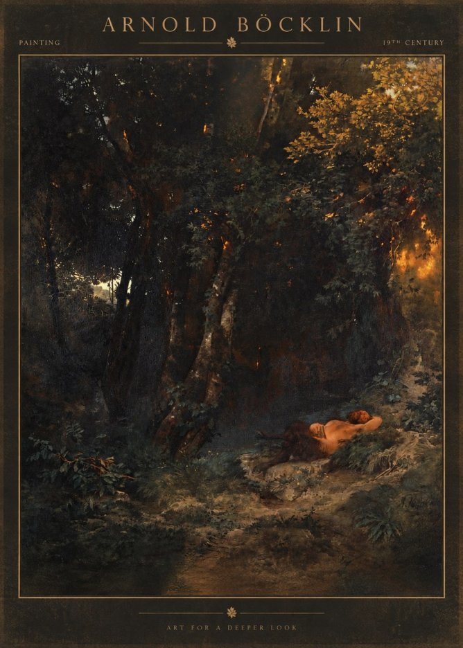 Arnold Böcklin A Faun Asleep No2 - Póster