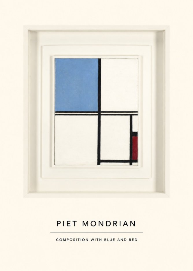 Piet Mondrian Composition with Blue and Red No4 - Póster