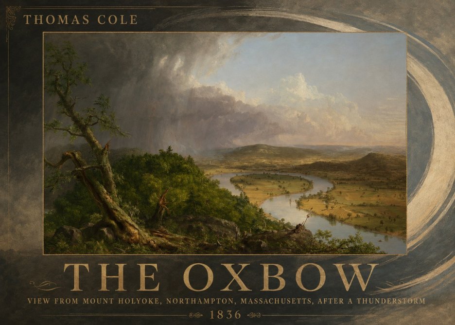 Thomas Cole View from Mount Holyoke, Northampton, Massachusetts, After a Thunderstorm—the Oxbow II No3 - Póster