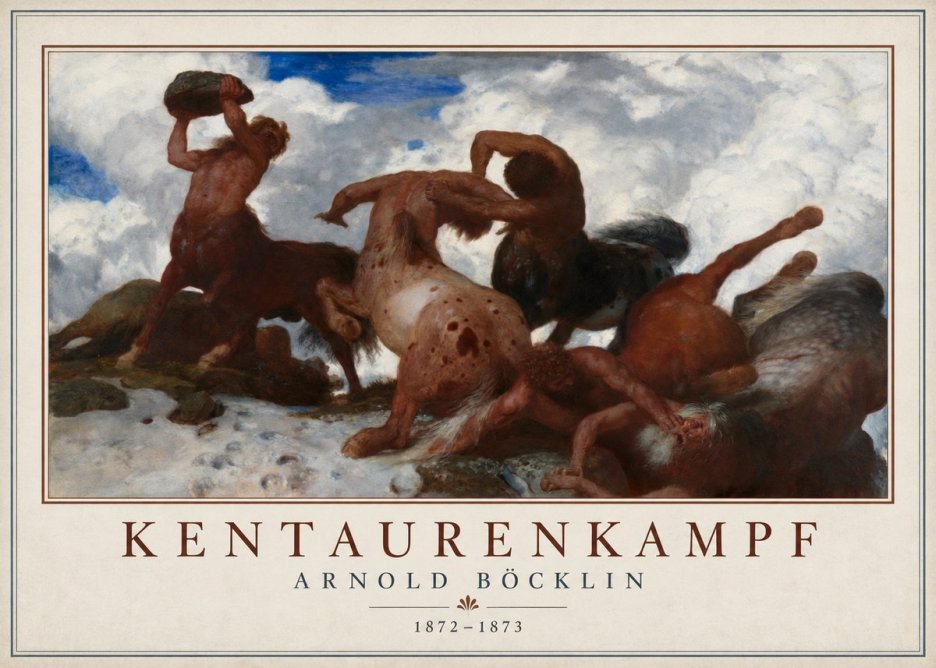 Arnold Böcklin Kentaurenkampf No1 - Póster