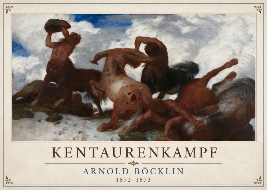 Arnold Böcklin Kentaurenkampf No4 - Póster