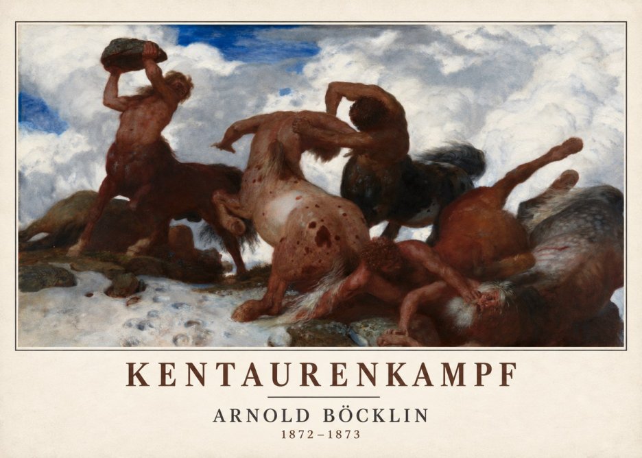 Arnold Böcklin Kentaurenkampf No5 - Póster