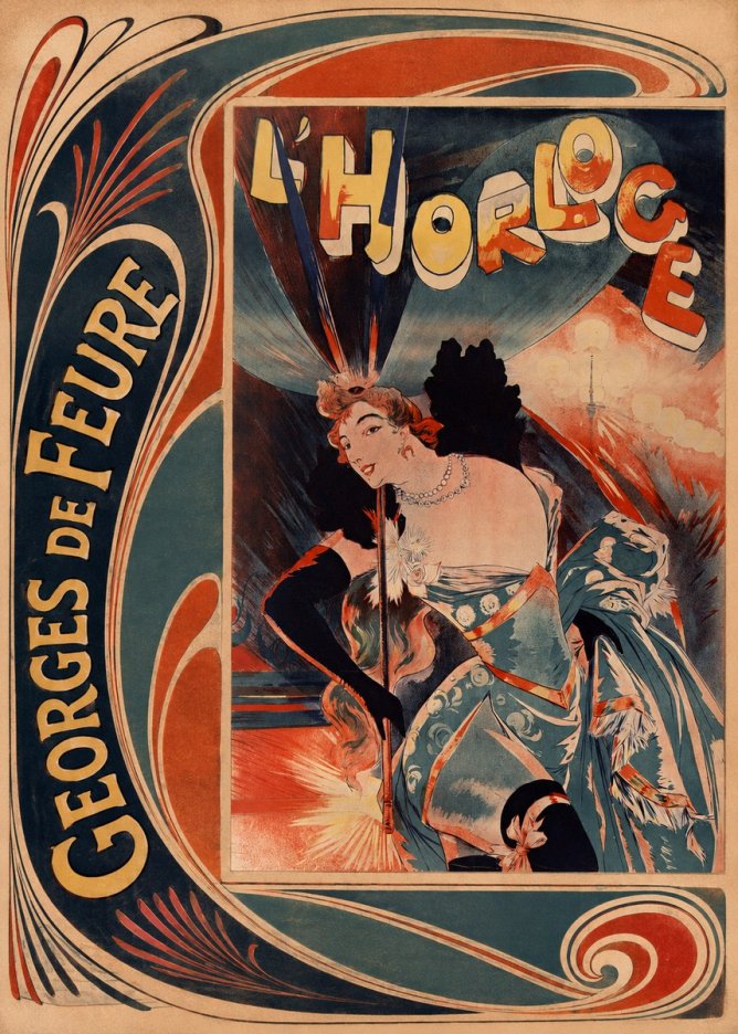 Georges de Feure L'horloge II No2 - Póster
