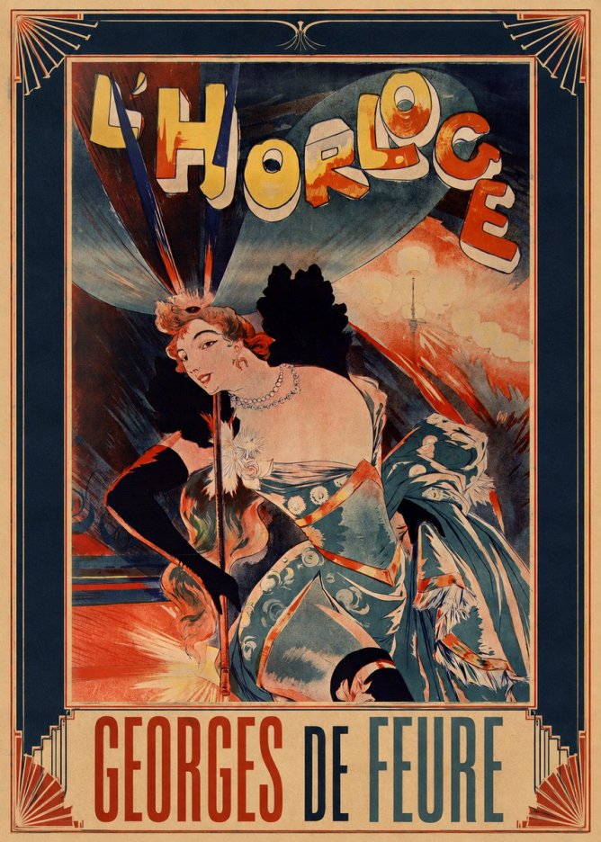Georges de Feure L'horloge II No3 - Póster