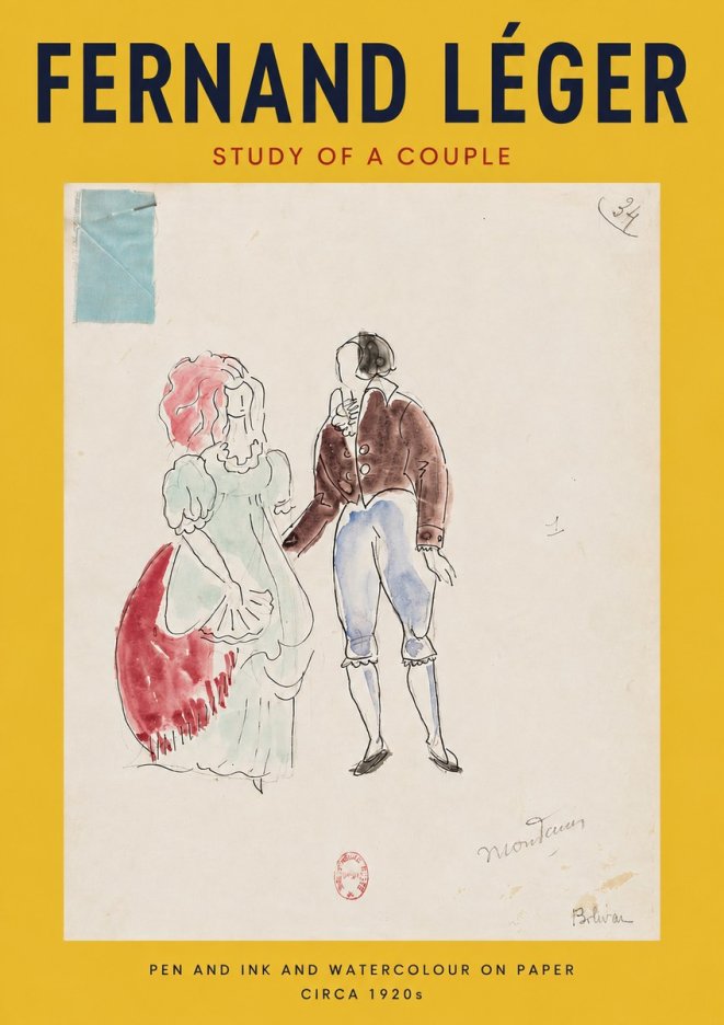 Fernand Léger Study of a Couple No5 - Póster
