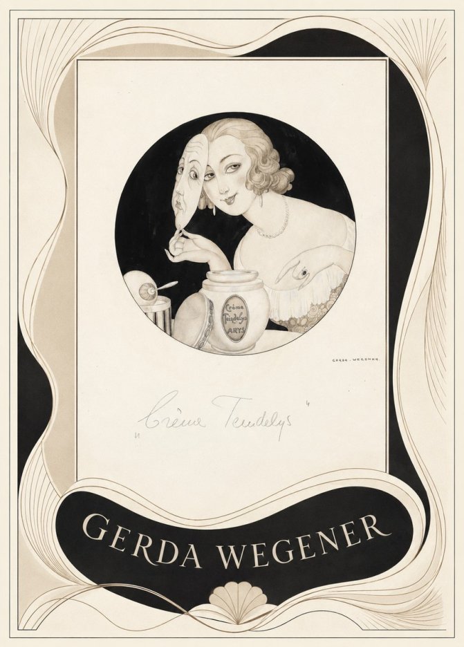 Gerda Wegener Crème Teindelys I No3 - Póster