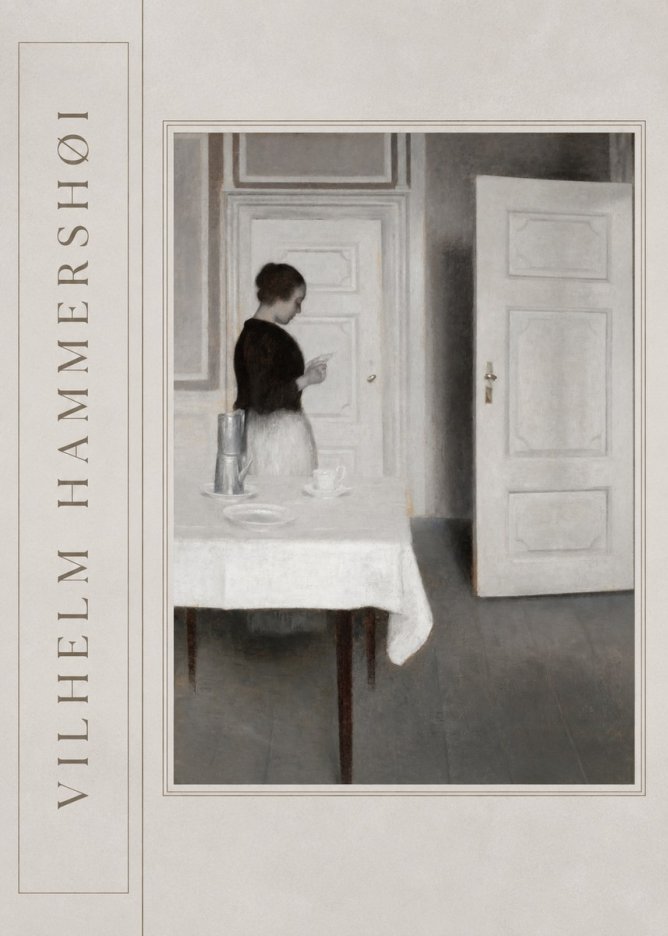 Vilhelm Hammershøi Interior with a Woman Reading a Letter No2 - Póster