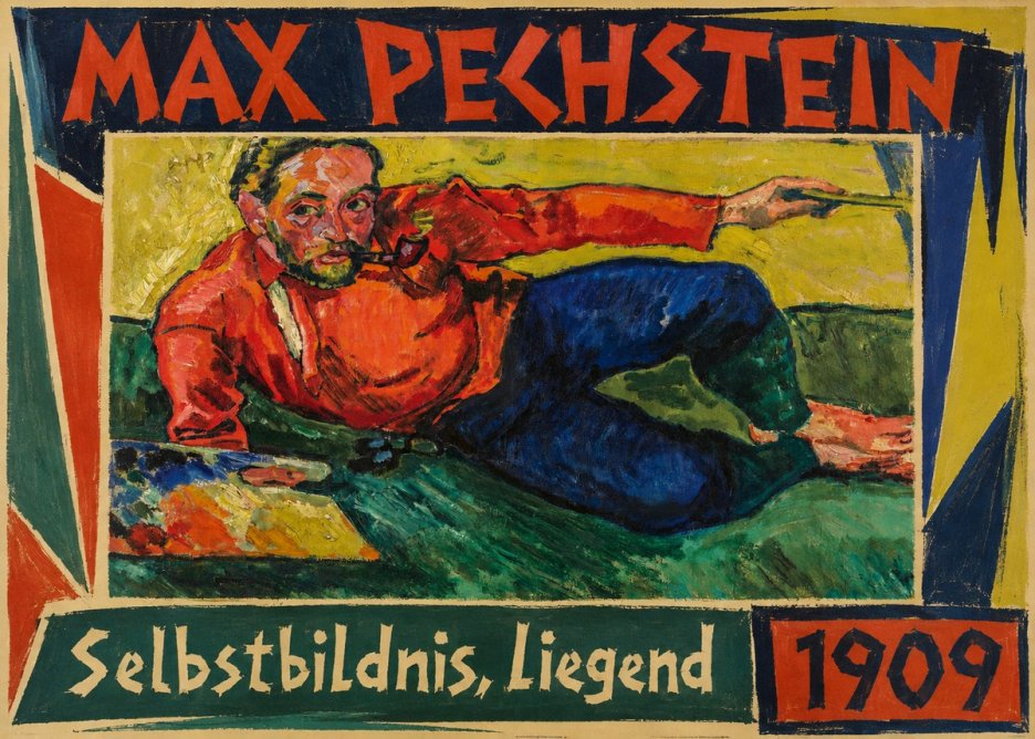 Max Pechstein Selbstbildnis, Liegend No1 - Póster