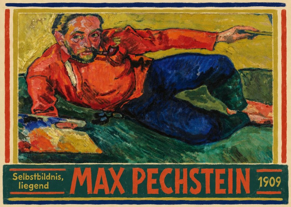 Max Pechstein Selbstbildnis, Liegend No6 - Póster