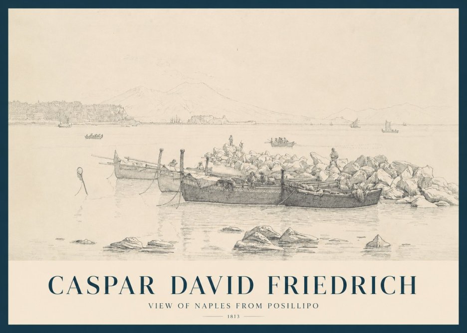 Caspar David Friedrich View of Naples from Posillipo No1 - Póster