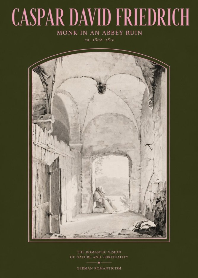 Caspar David Friedrich Monk in an Abbey Ruin No2 - Póster