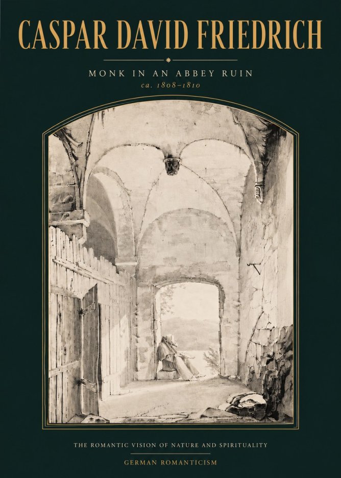 Caspar David Friedrich Monk in an Abbey Ruin No4 - Póster