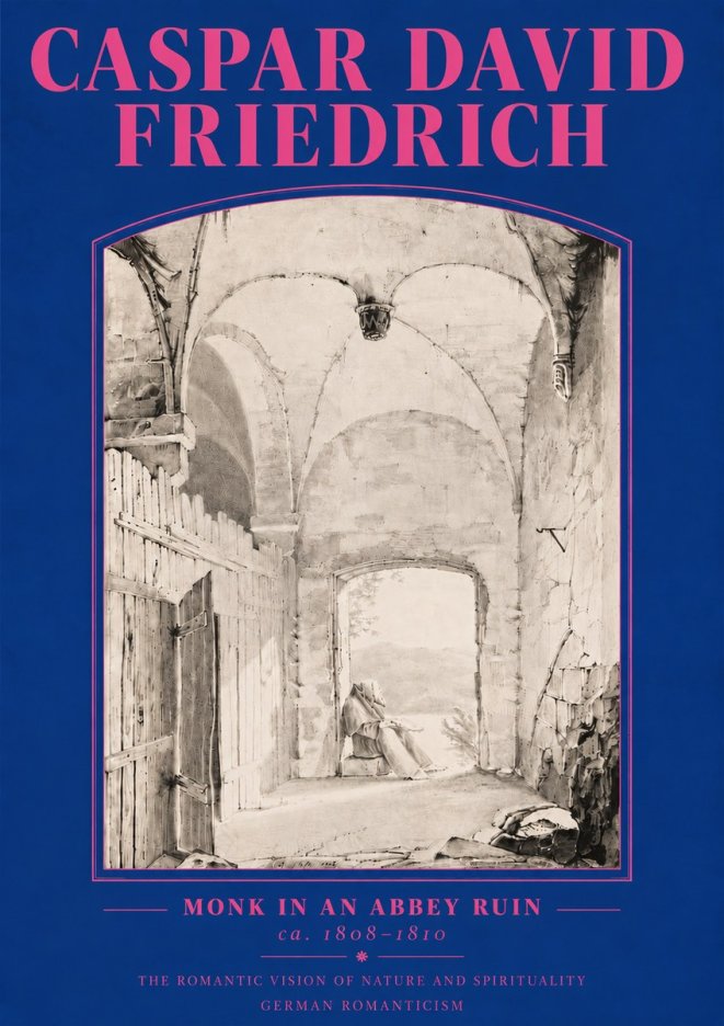 Caspar David Friedrich Monk in an Abbey Ruin No5 - Póster