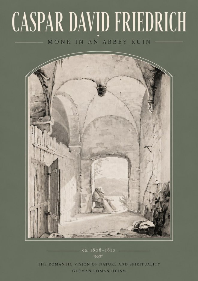 Caspar David Friedrich Monk in an Abbey Ruin No6 - Póster