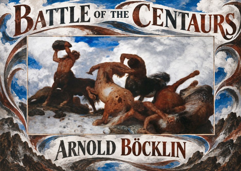 Arnold Böcklin Battle of the Centaurs No5 - Póster