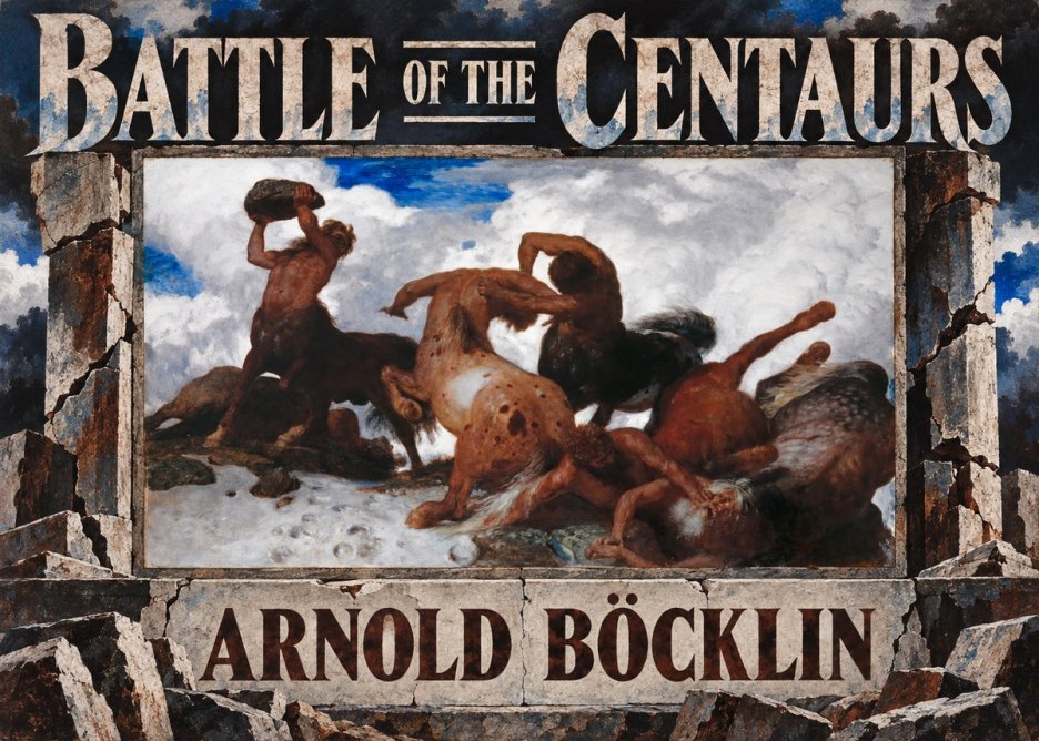 Arnold Böcklin Battle of the Centaurs No6 - Póster