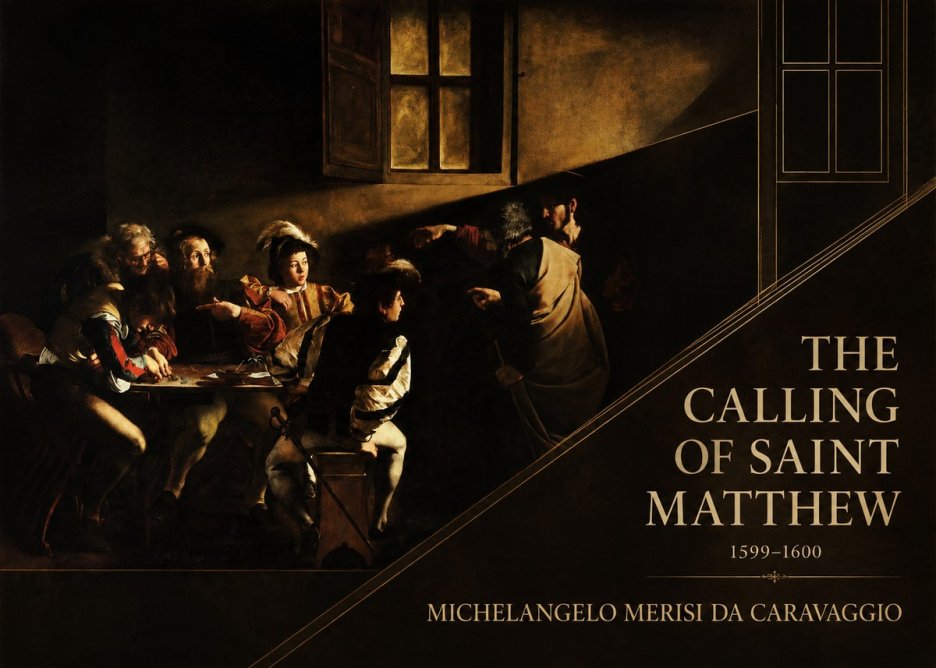 Michelangelo Merisi da Caravaggio The Calling of Saint Matthew I No2 - Póster