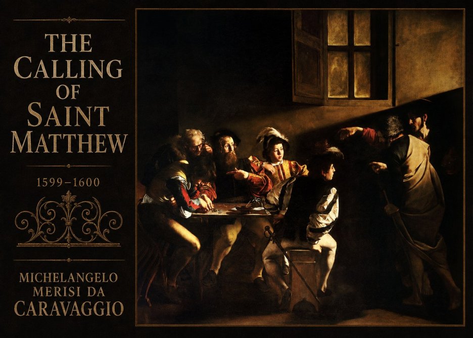 Michelangelo Merisi da Caravaggio The Calling of Saint Matthew I No3 - Póster