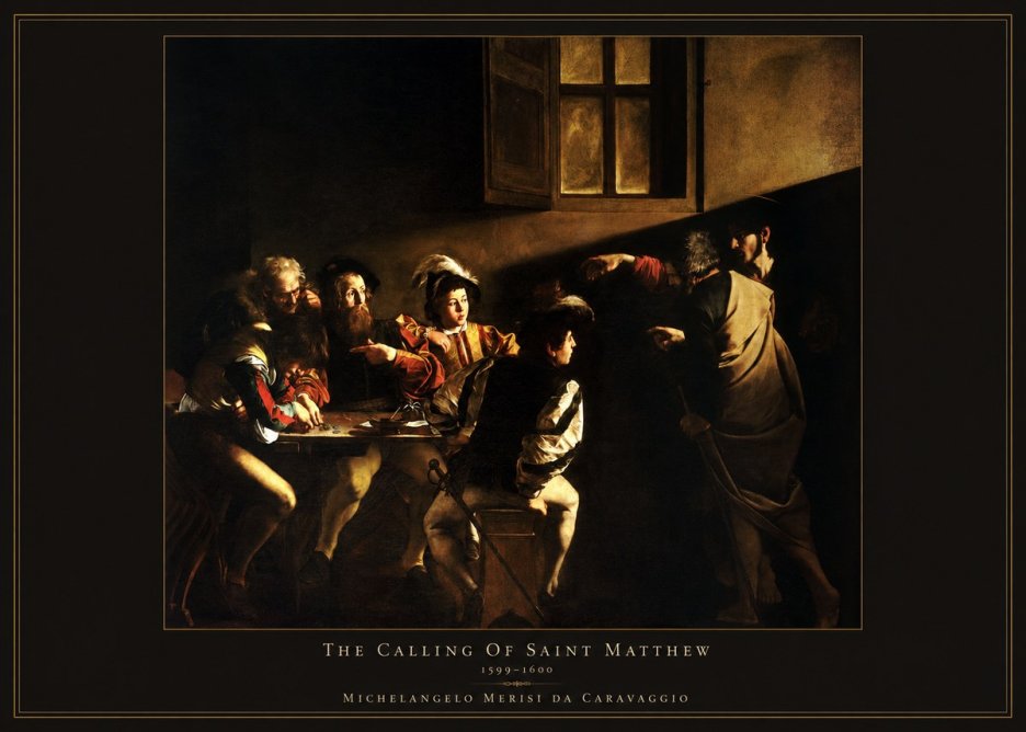 Michelangelo Merisi da Caravaggio The Calling of Saint Matthew I No4 - Póster
