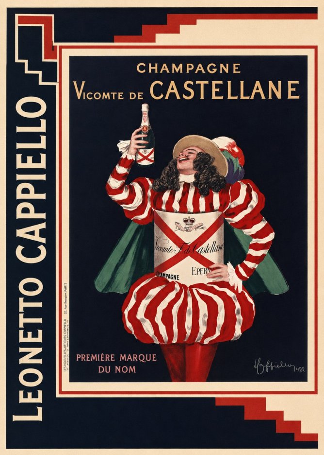 Leonetto Cappiello Champagne Vicomte De Castellane No2 - Póster