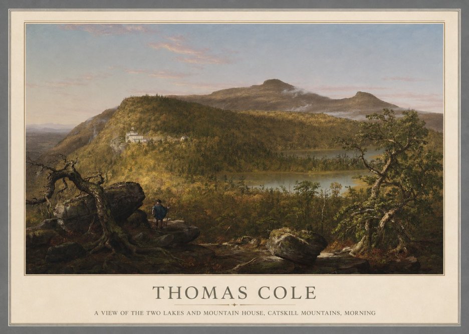 Thomas Cole A View of the Two Lakes and Mountain House, Catskill Mountains, Morning No1 - Póster