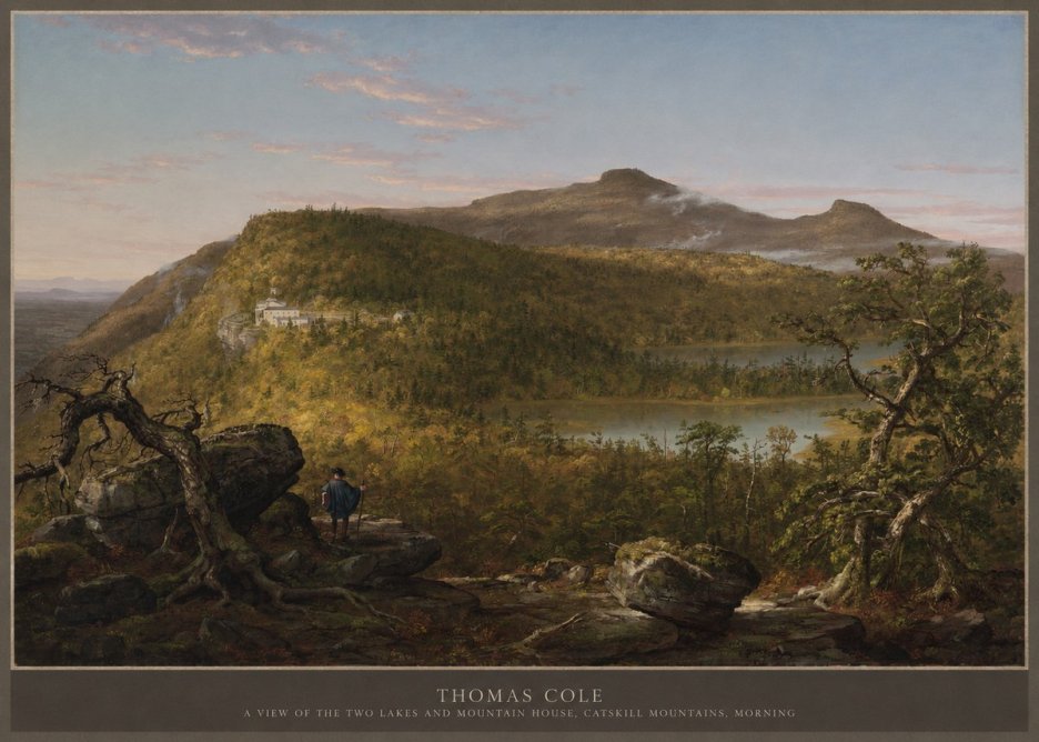 Thomas Cole A View of the Two Lakes and Mountain House, Catskill Mountains, Morning No4 - Póster