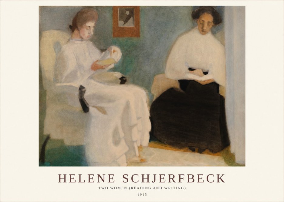 Helene Schjerfbeck Two Women (Reading and Writing) No1 - Póster