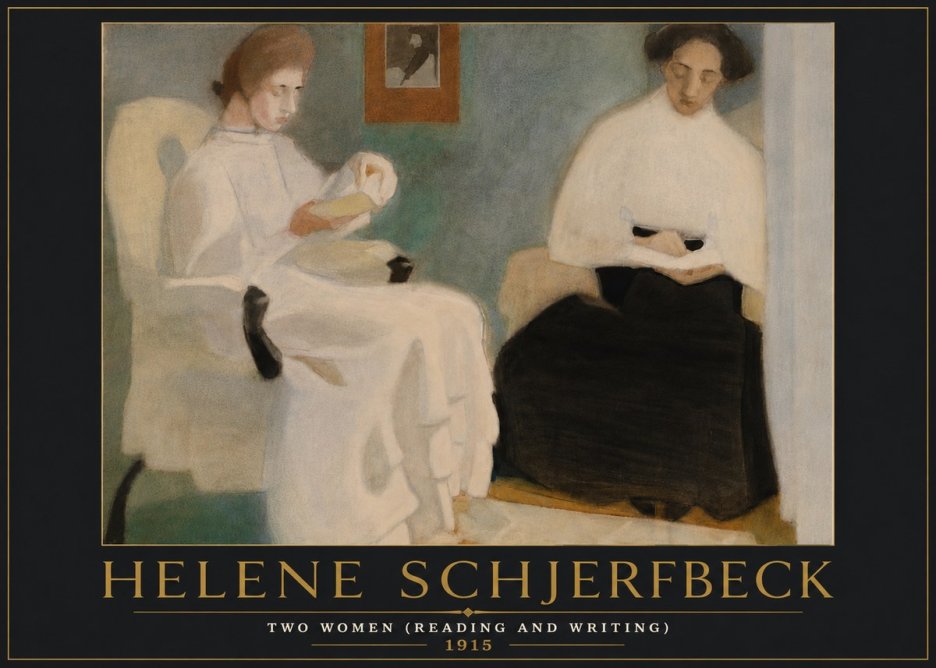 Helene Schjerfbeck Two Women (Reading and Writing) No6 - Póster