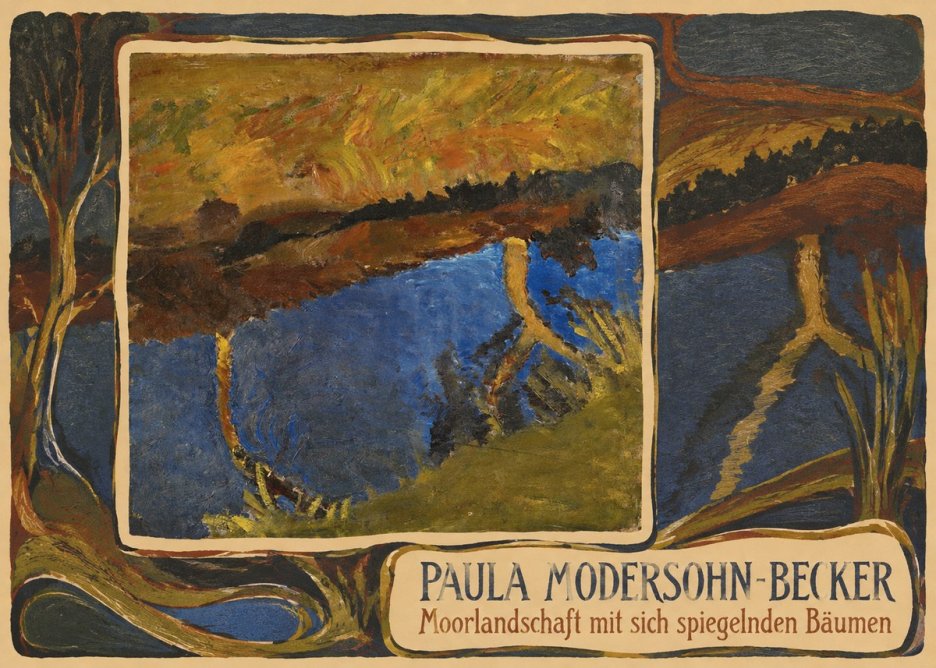 Paula Modersohn-Becker Moorlandschaft Mit Sich Spiegelnden Bäumen No3 - Póster