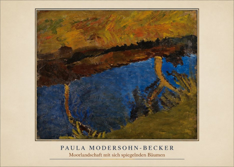 Paula Modersohn-Becker Moorlandschaft Mit Sich Spiegelnden Bäumen No4 - Póster