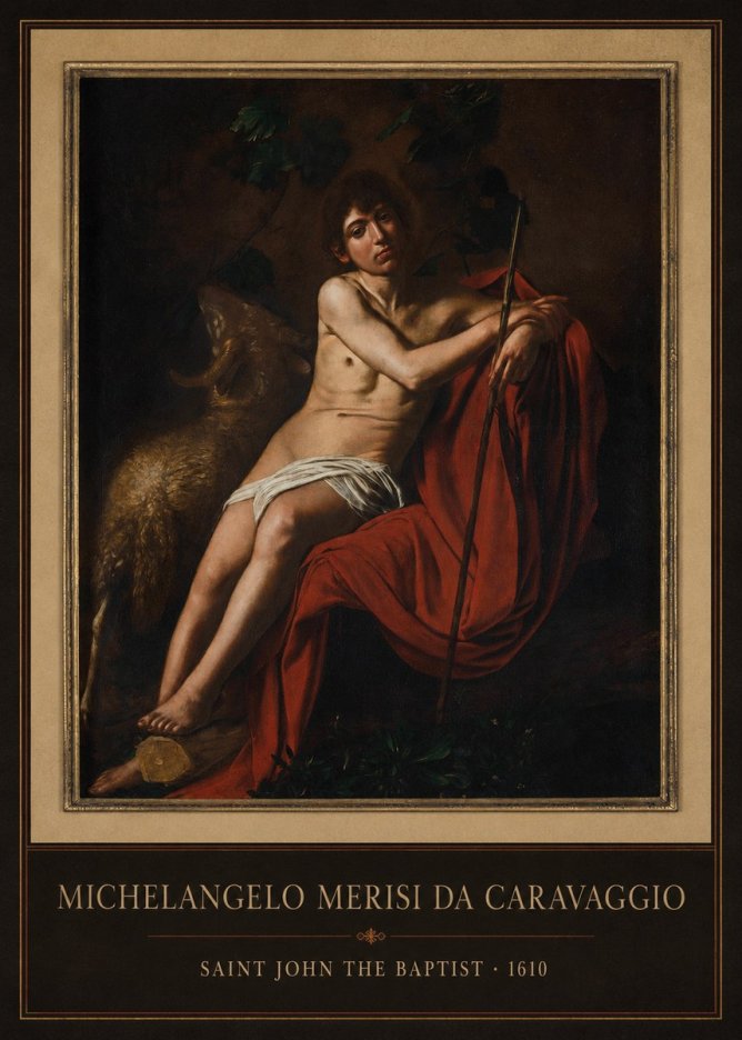 Michelangelo Merisi da Caravaggio Saint John the Baptist III No1 - Póster
