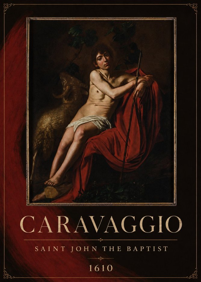 Michelangelo Merisi da Caravaggio Saint John the Baptist III No2 - Póster