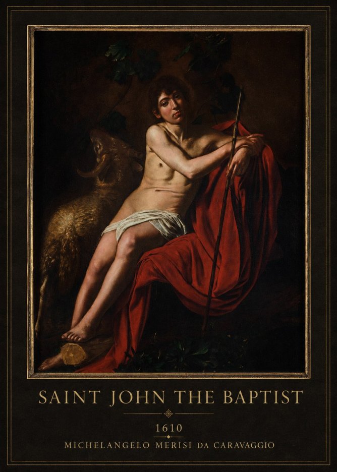 Michelangelo Merisi da Caravaggio Saint John the Baptist III No4 - Póster