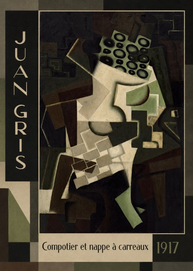 Juan Gris Compotier Et Nappe À Carreaux No1 - Póster
