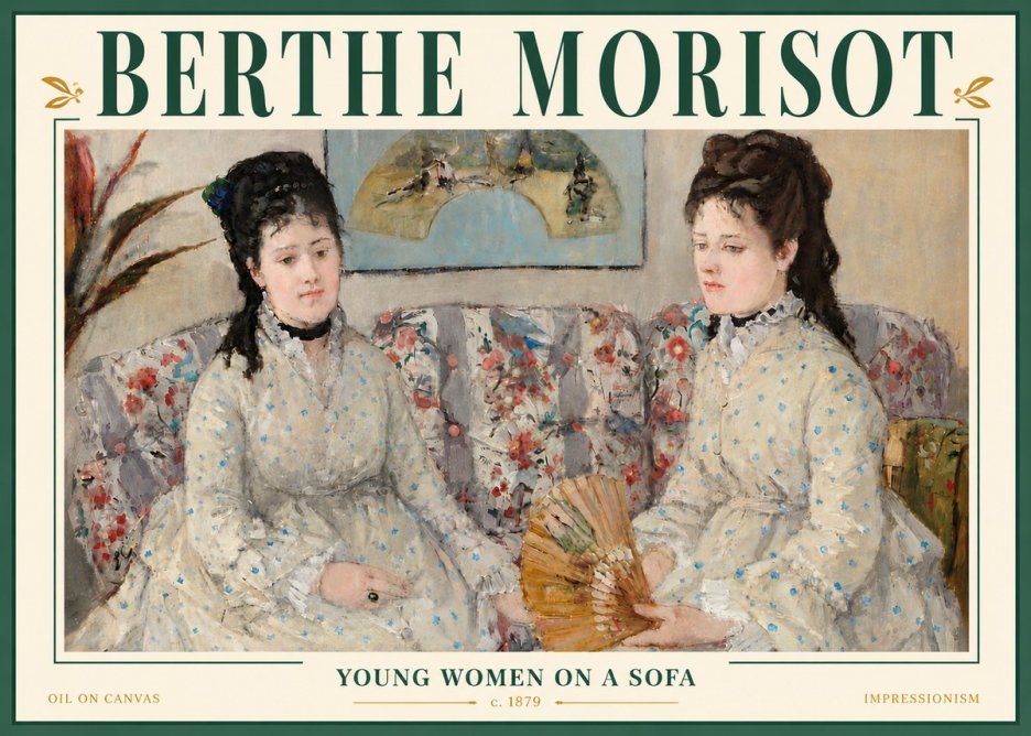 Berthe Morisot Young Women on a Sofa No6 - Póster