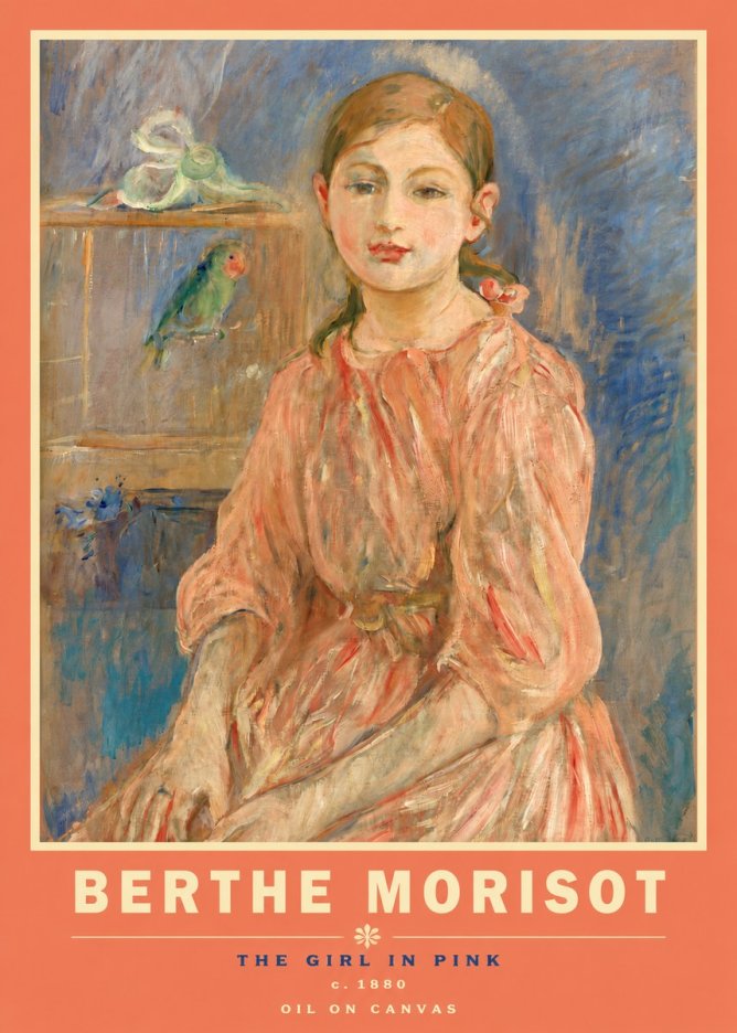 Berthe Morisot The Girl in Pink No3 - Póster