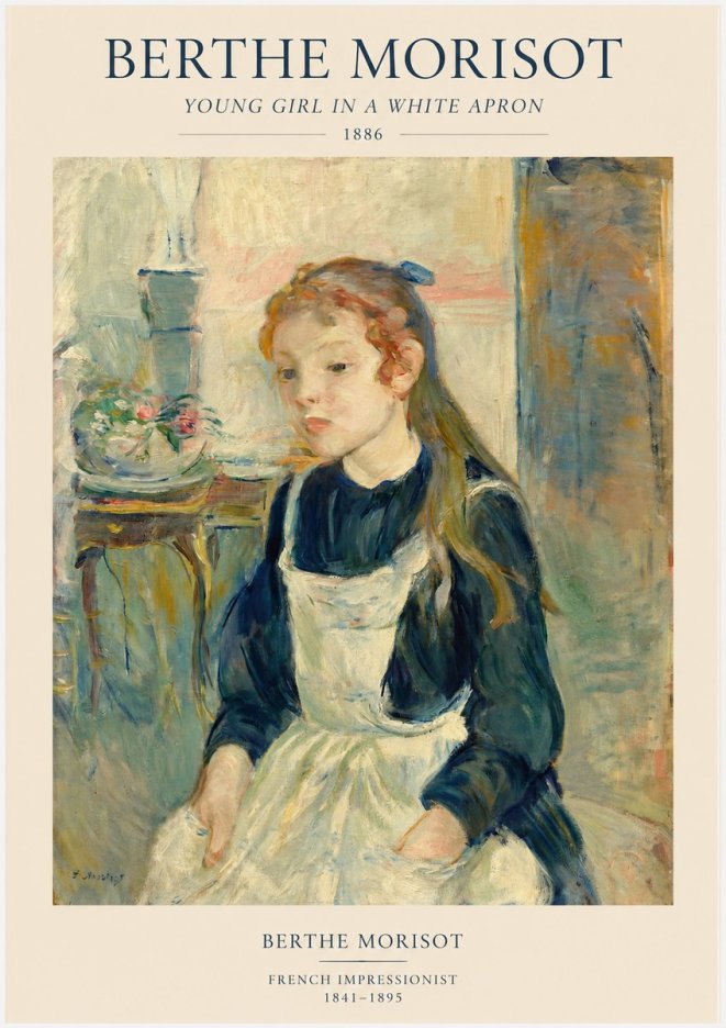 Berthe Morisot Young Girl in a White Apron No1 - Póster