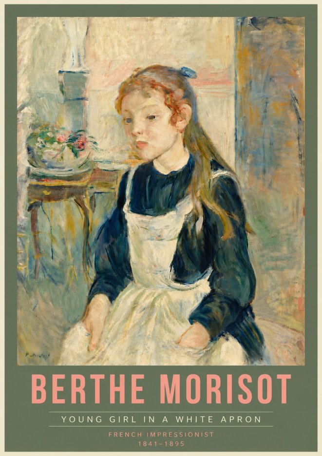 Berthe Morisot Young Girl in a White Apron No4 - Póster