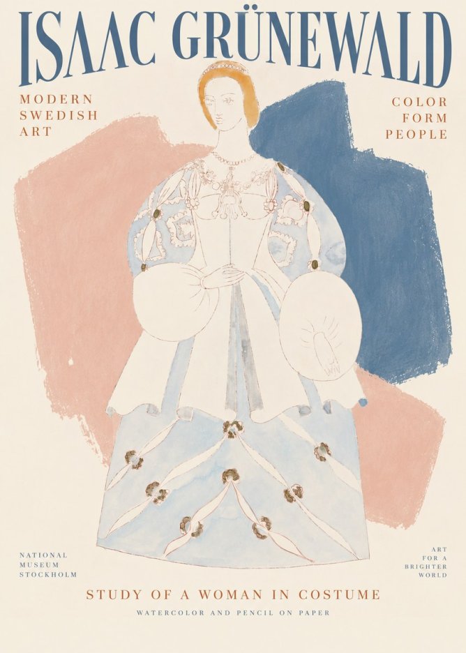 Isaac Grünewald Study of a Woman in Costume No2 - Póster
