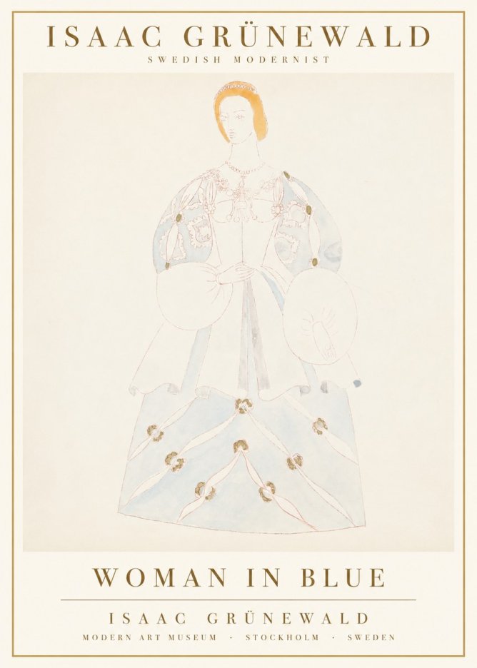 Isaac Grünewald Study of a Woman in Costume No3 - Póster