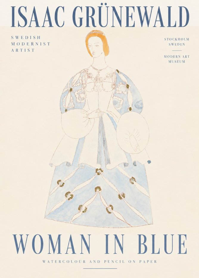 Isaac Grünewald Study of a Woman in Costume No4 - Póster