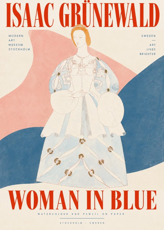 Isaac Grünewald Study of a Woman in Costume No5 - Póster