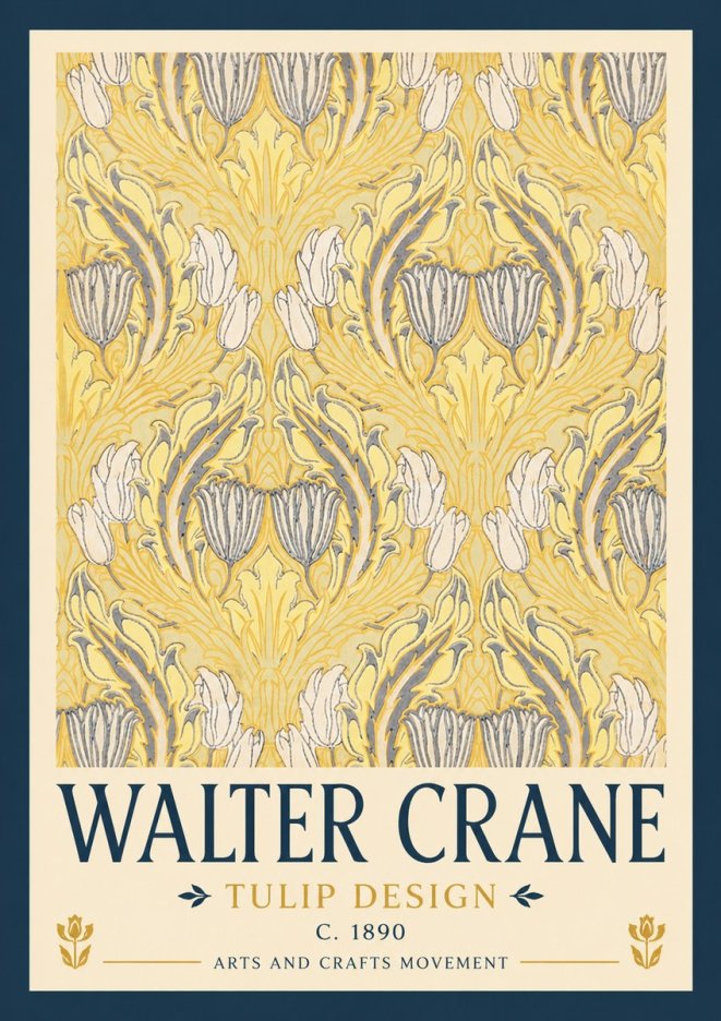 Walter Crane Tulip Design II No2 - Póster